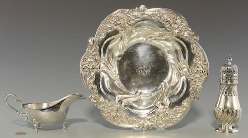 STERLING CASTER, SAUCEBOAT, BOWL1st