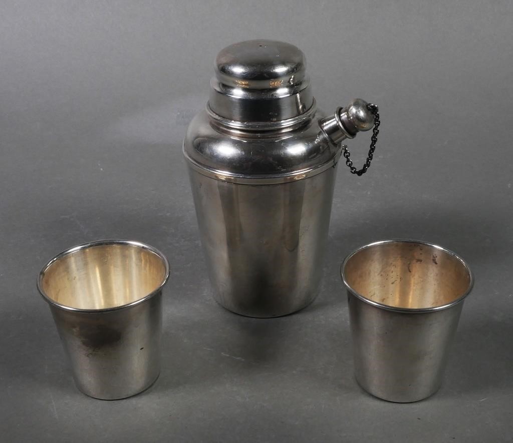 STERLING COCKTAIL SHAKER, REED &
