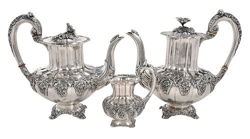 STERLING COFFEE POT, TEAPOT, AND