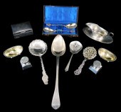STERLING/ COIN: THIRTEEN PIECE