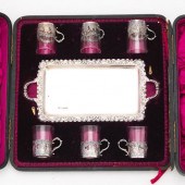 STERLING CORDIALS AND TRAY, SH