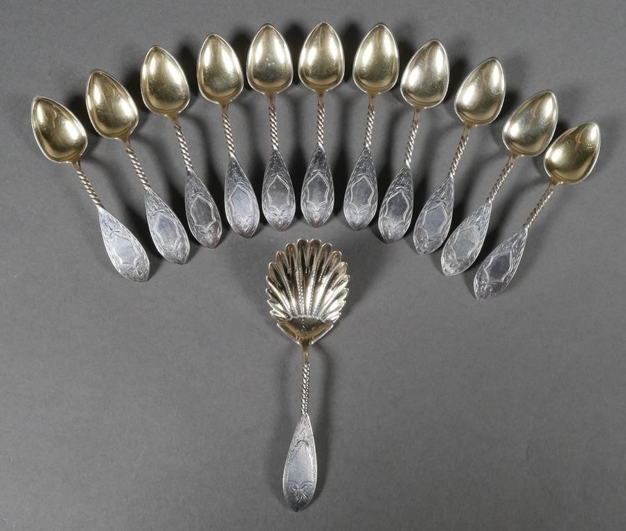STERLING DEMITASSE SET 12 PCSBailey