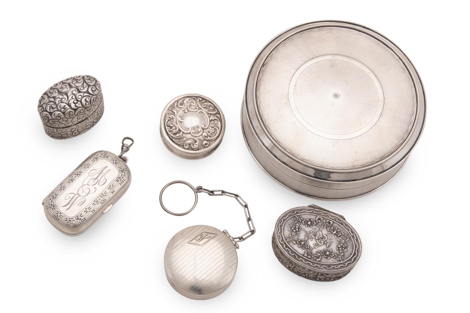 STERLING DRESSER & PILL BOXES,