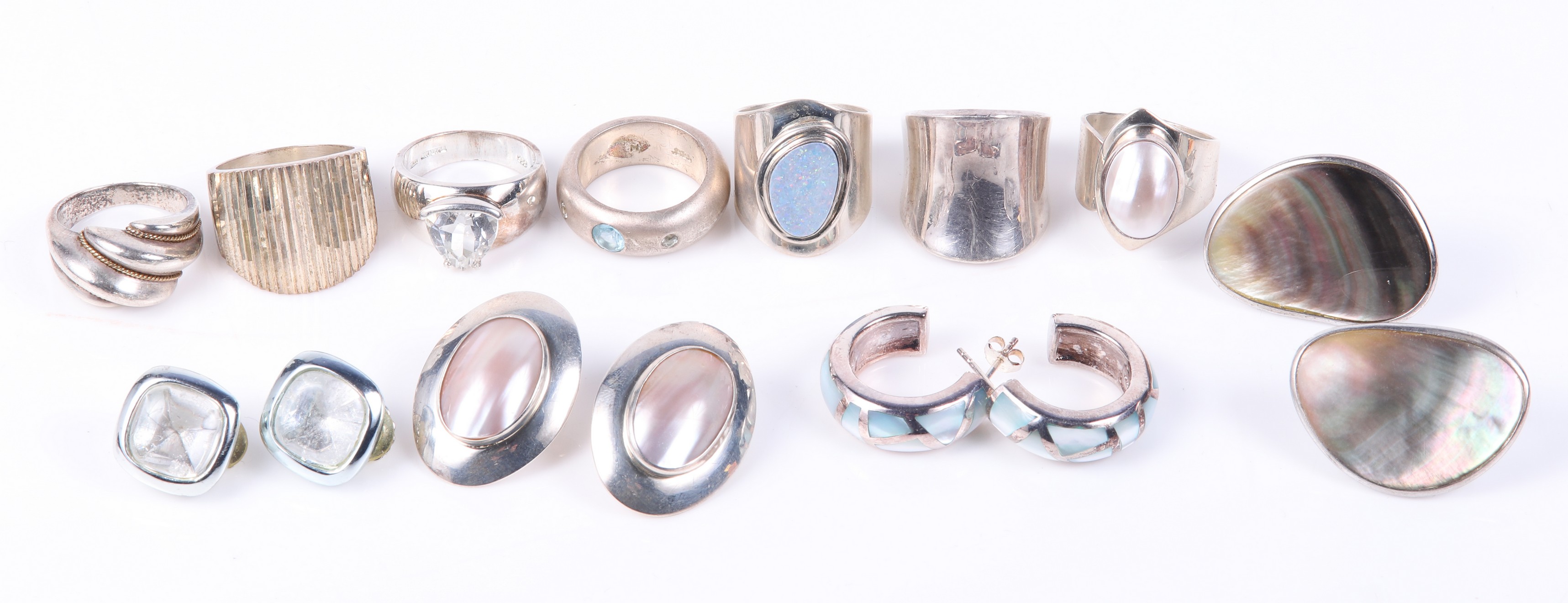 Sterling earring and ring