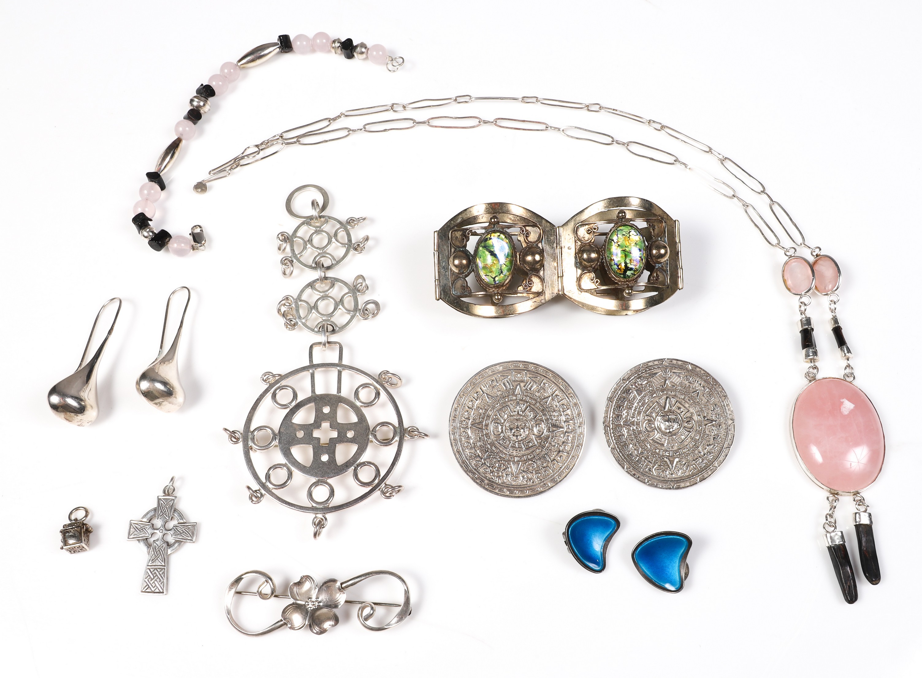 Sterling earrings, necklaces,