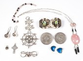 Sterling earrings, necklaces,