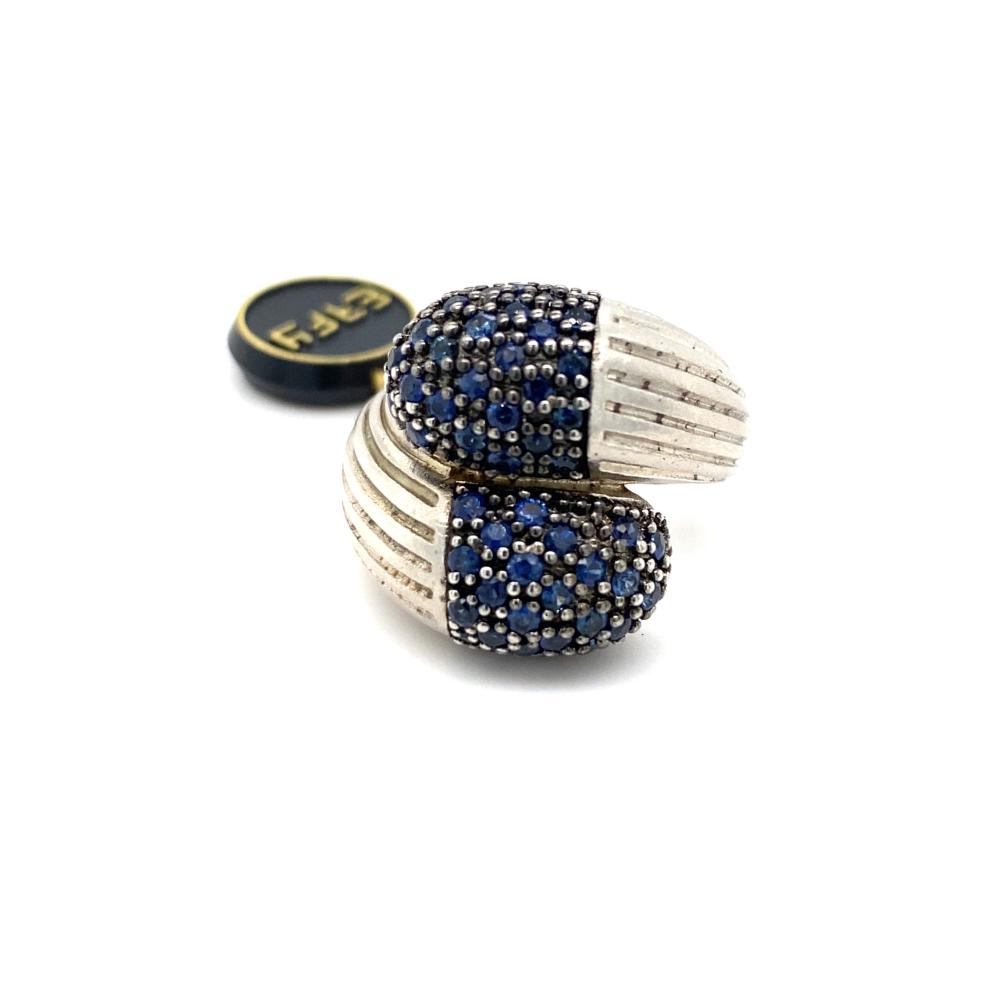 STERLING EFFY RING W/PAVE