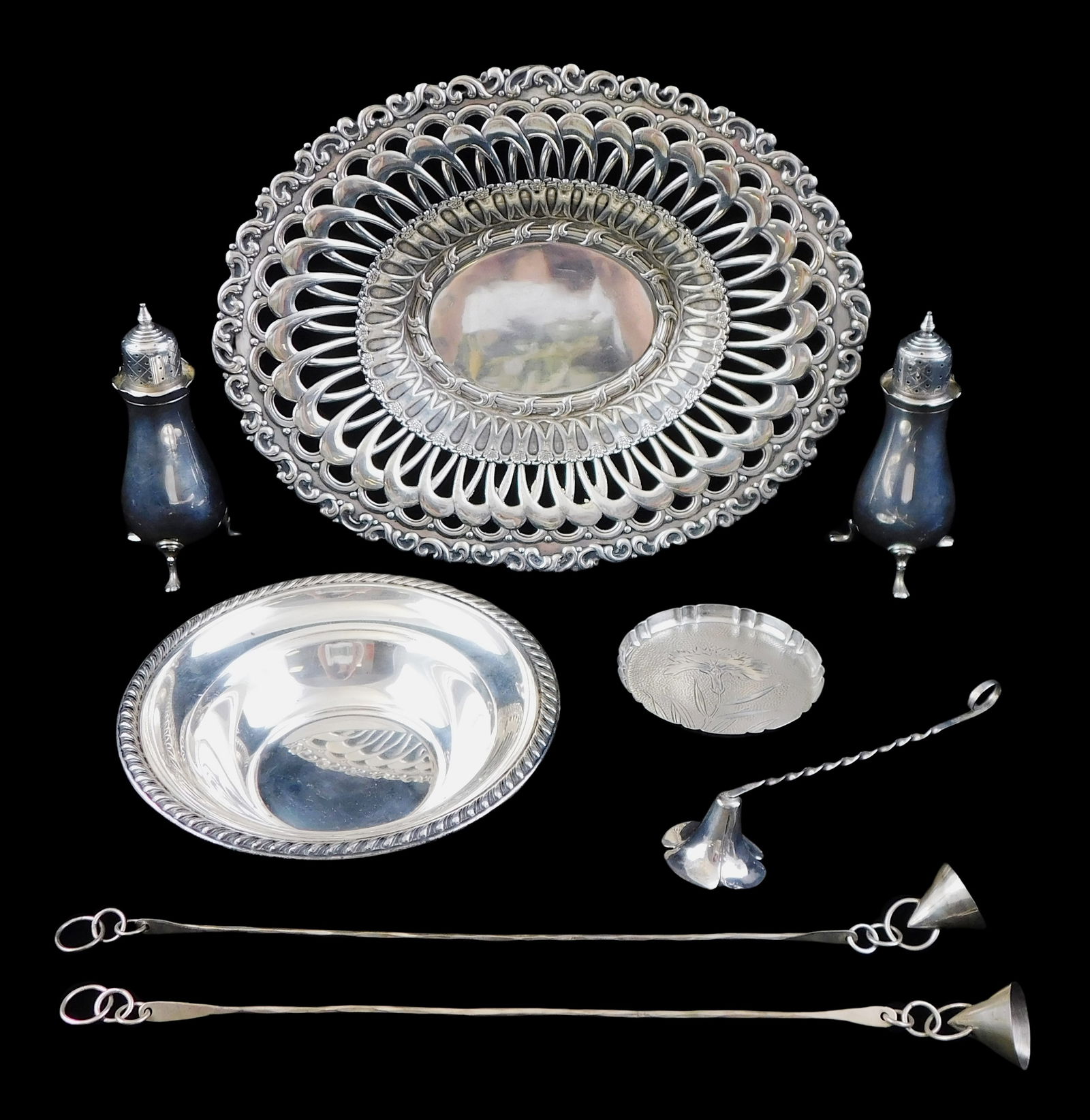 STERLING: EIGHT PIECES OF STERLING,