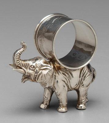 Sterling elephant napkin ring,