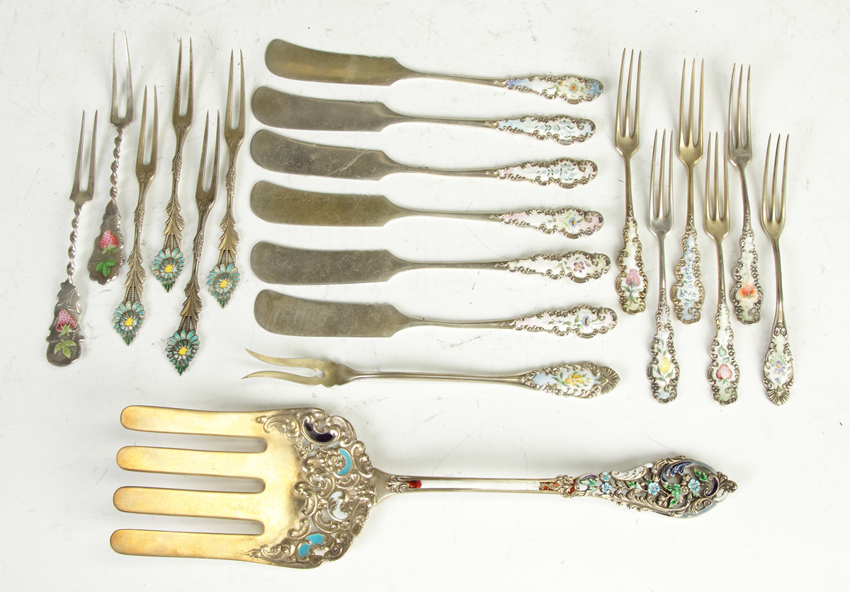 Sterling & Enameled Flatware 10