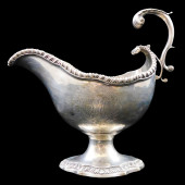 STERLING: ENGLISH GRAVY BOAT,