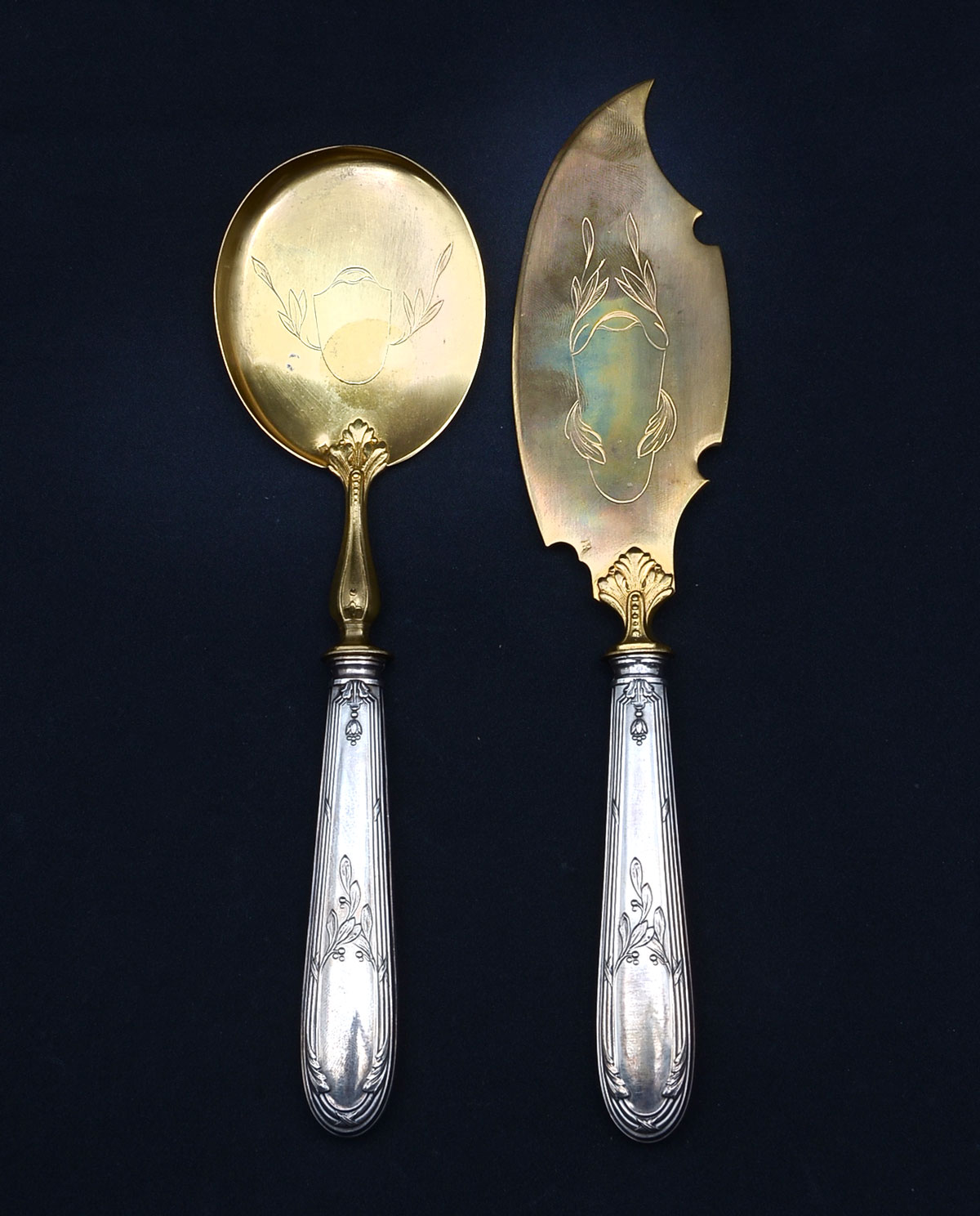 STERLING FISH SET: Comprising; 1-
