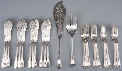 STERLING FISH SET, SVC. FOR