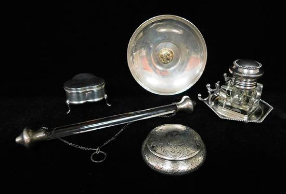 STERLING: FIVE SMALL BOXES AND