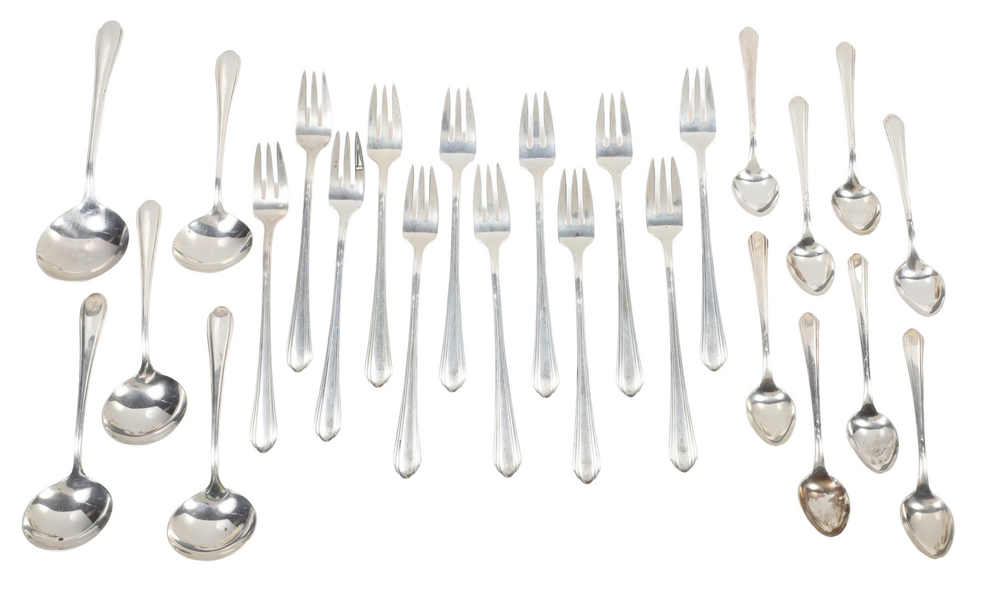 Sterling flatware grouping to