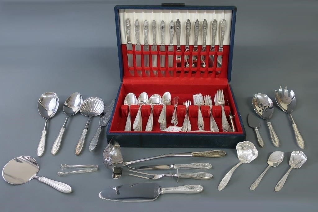 Sterling flatware service by