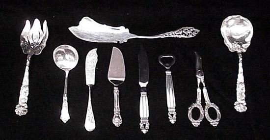 STERLING: Floral repousse salad