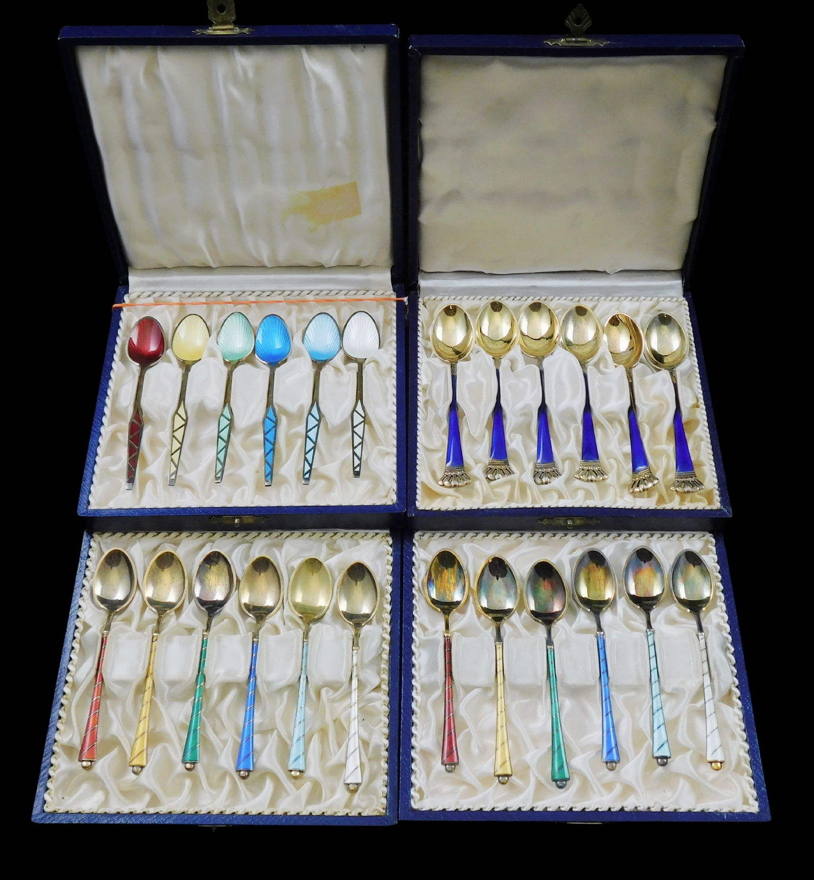 STERLING: FOUR SETS OF DANISH COLOR