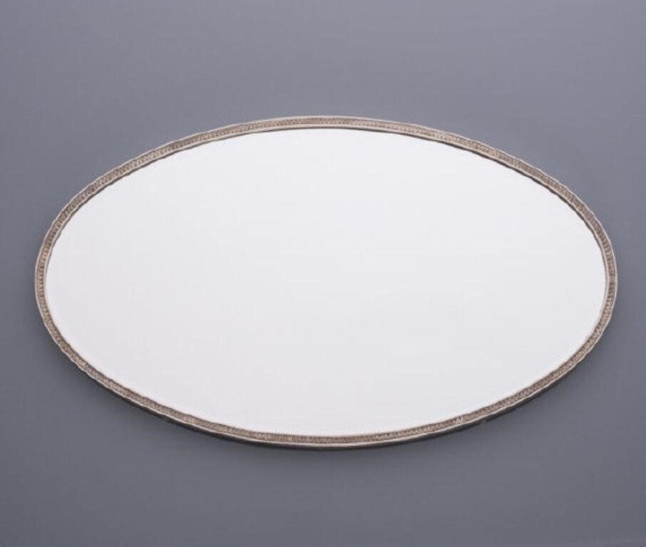 STERLING FRAMED MIRRORED PLATEAUA