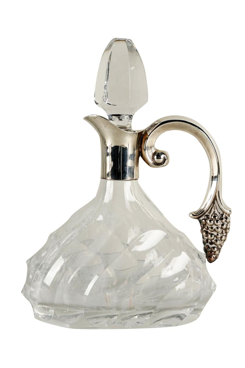 STERLING & GLASS DECANTERstamped to