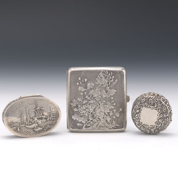 STERLING GOLD WASHED PILL BOX AND