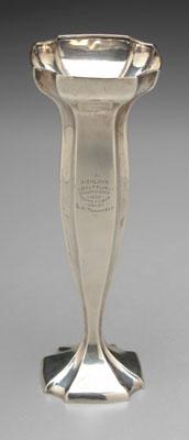 Sterling golf trophy vase,