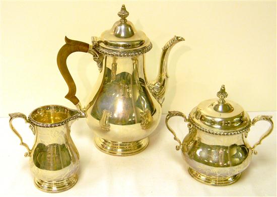 STERLING: Gorham three piece coffee