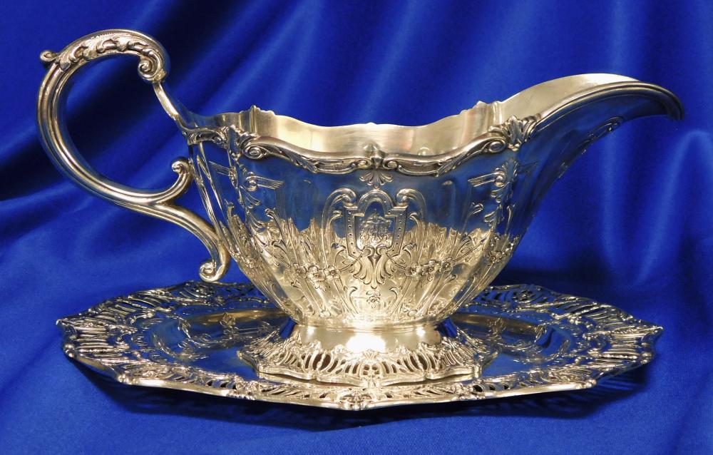 STERLING: GRAVY BOAT AND LINER BY