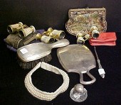 Sterling hairbrush and mirror;
