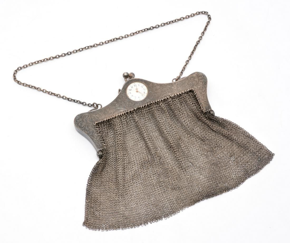 STERLING HANDBAG WITH INSET