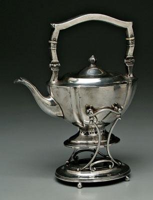 Sterling hot water urn, oval with