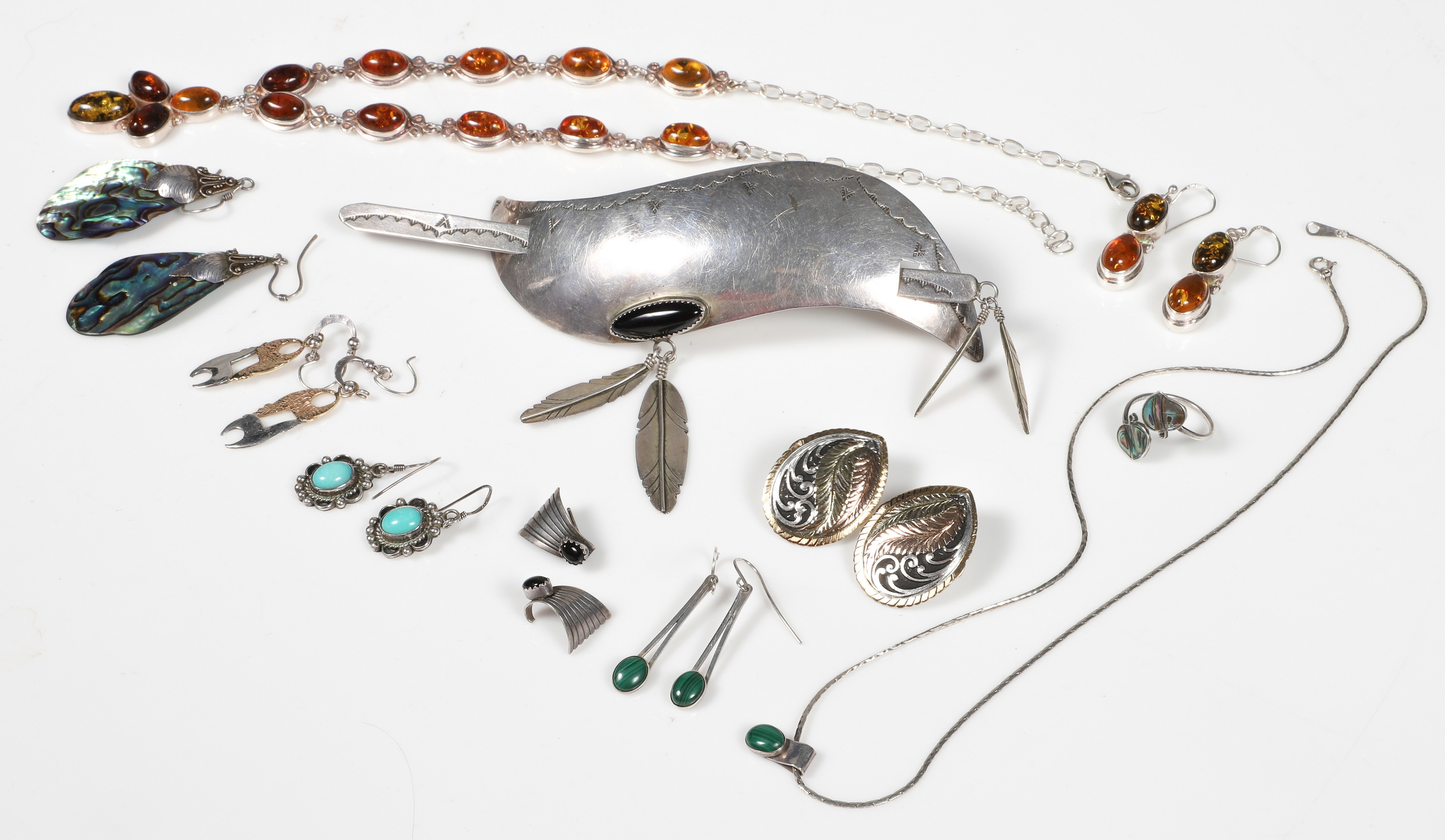 Sterling jewelry grouping to