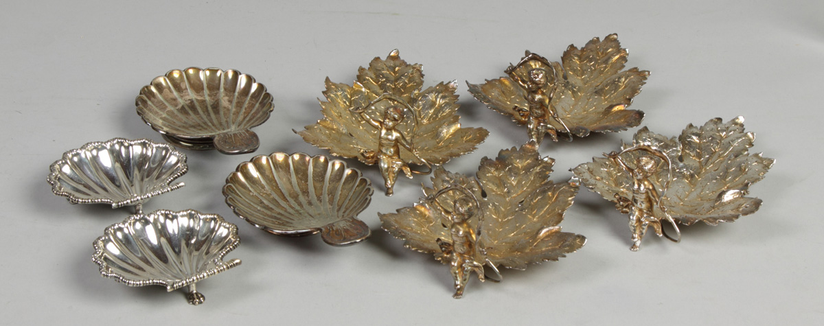 Sterling leaf form nut dishes &