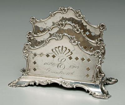 Sterling letter holder, rectangular