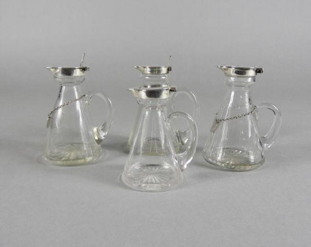 STERLING LIDDED GLASS WHISKY