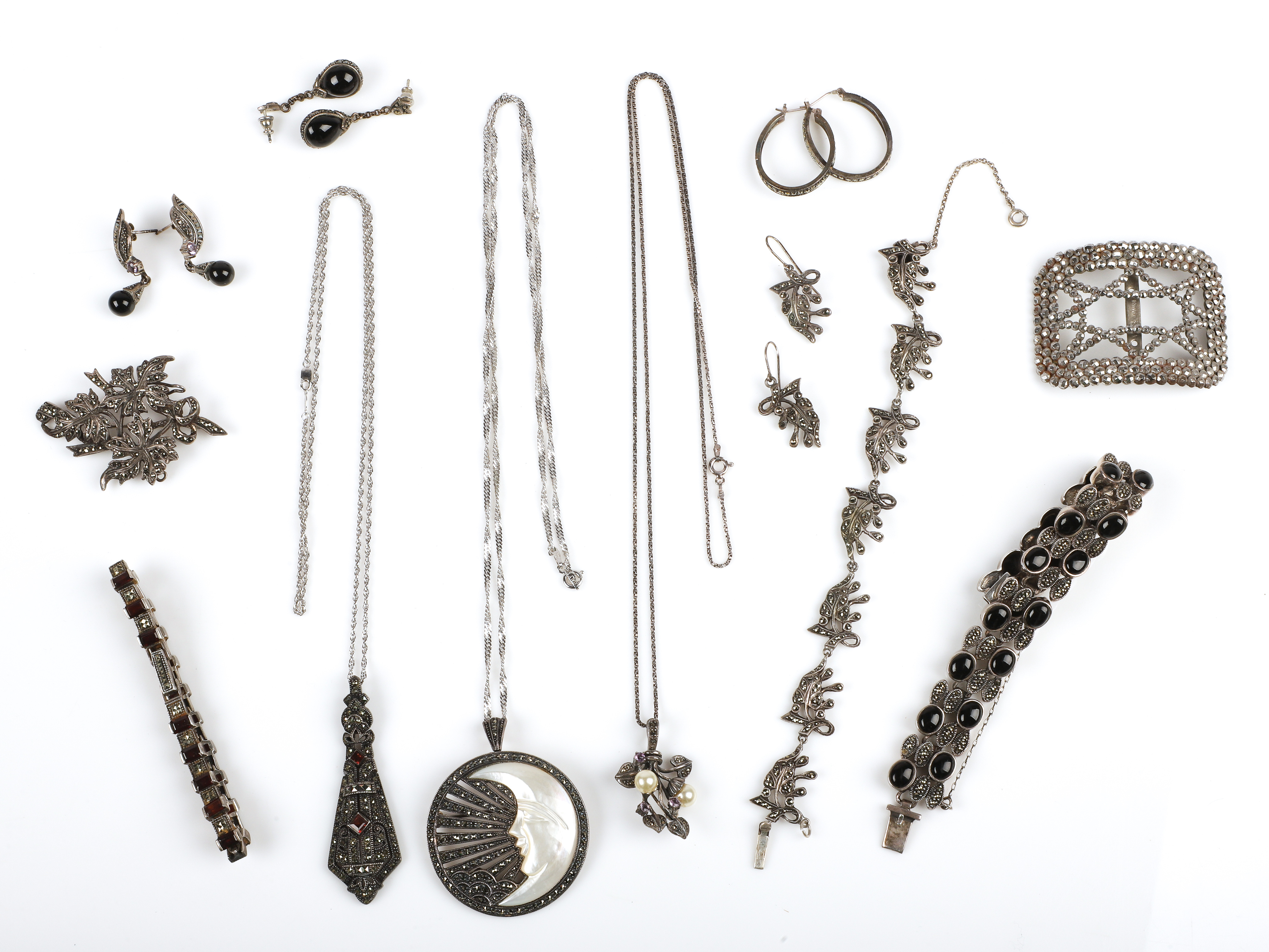 Sterling Marcasite jewelry group to