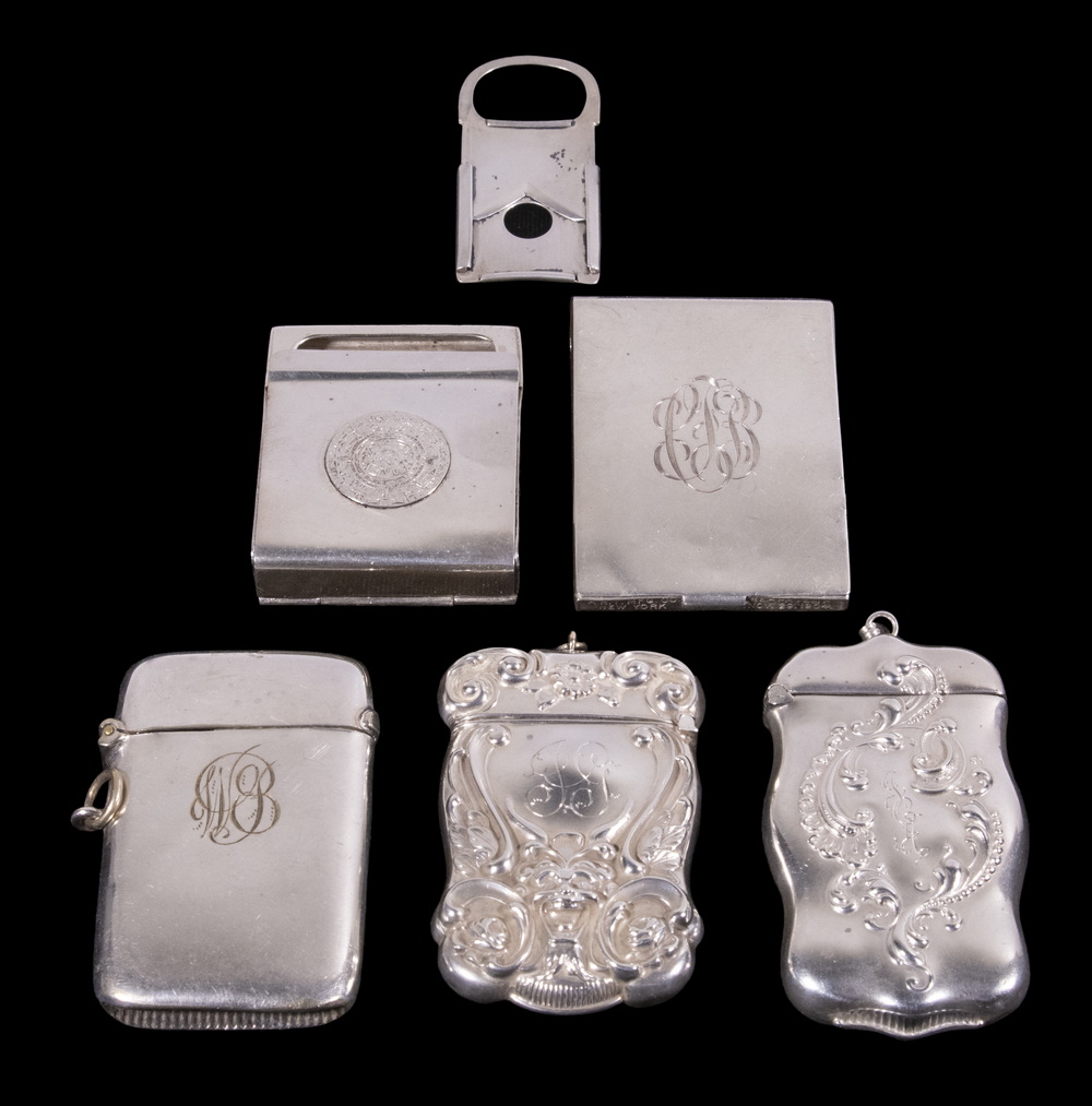 STERLING MATCH HOLDERS & CIGAR