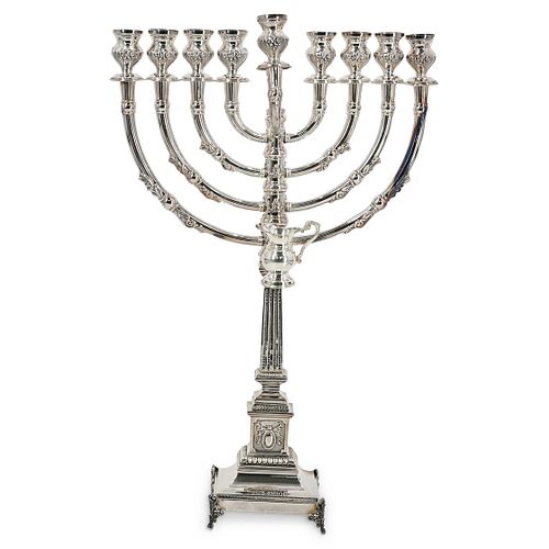 STERLING MENORAH WITH OIL