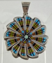 STERLING MICRO INLAID PINWHEEL