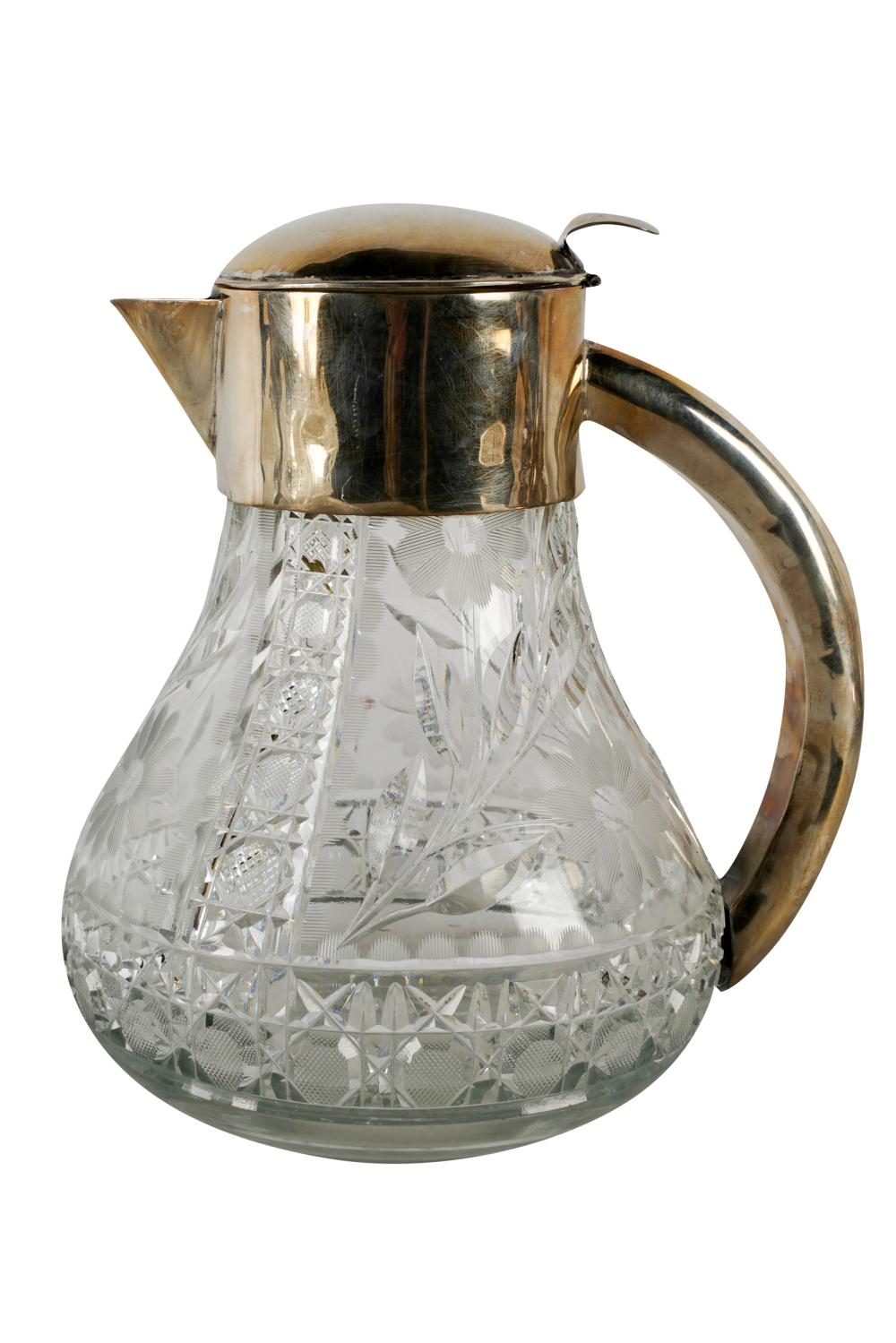 STERLING-MOUNTED ETCHED & CUT-GLASS