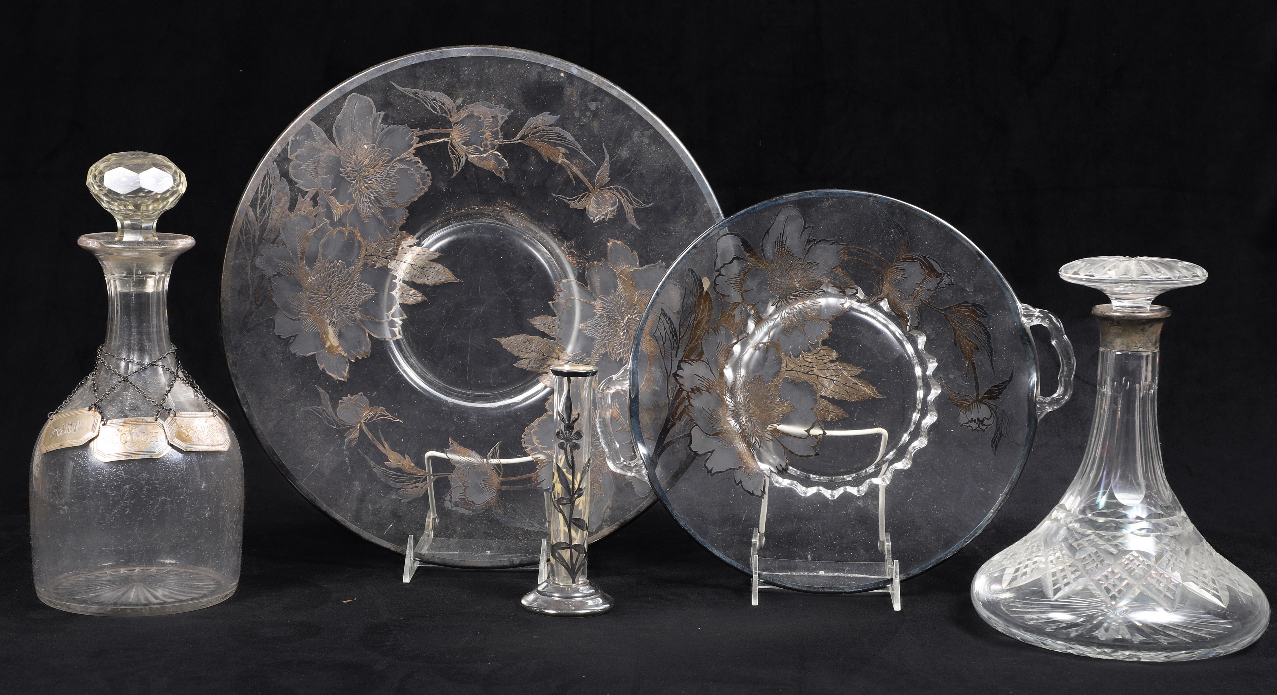 Sterling mounted glass table