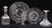 Sterling mounted glass table a
