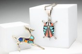 STERLING NAVAJO INLAID STONE N