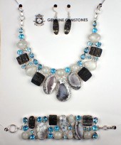 STERLING NECKLACE, BRACELET AN
