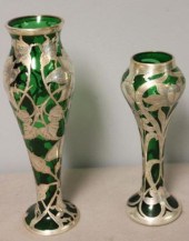 STERLING. Overlay Emerald Glas