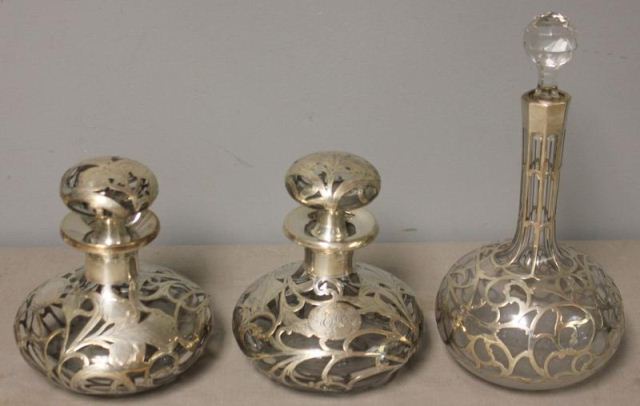 STERLING. Overlay Glass Lot