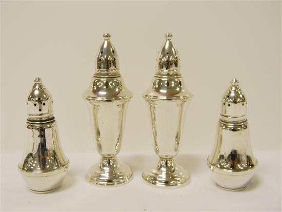 STERLING: Pair of sterling salt and