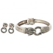 STERLING PANTHER BRACELET AND