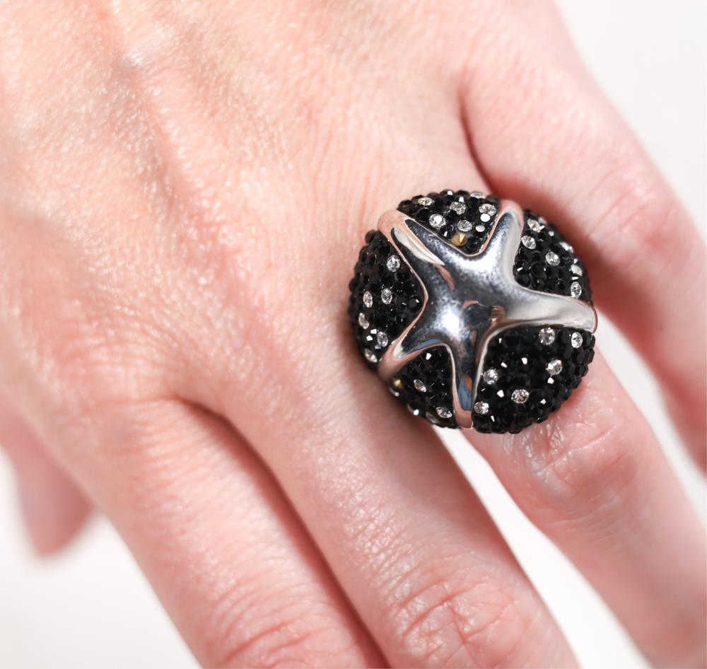 STERLING PAVE RHINESTONE SEA URCHIN