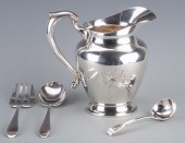 STERLING PITCHER AND 3 PCS FLA